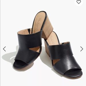 Black mule in leather, Sz. 8
